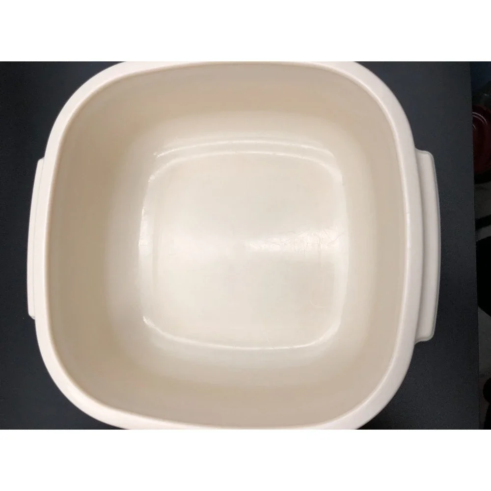 Vintage Rubbermaid Servin' Saver Almond OPAQUE 6 & 12 Cup Sq Set 2247 -2249 RARE
